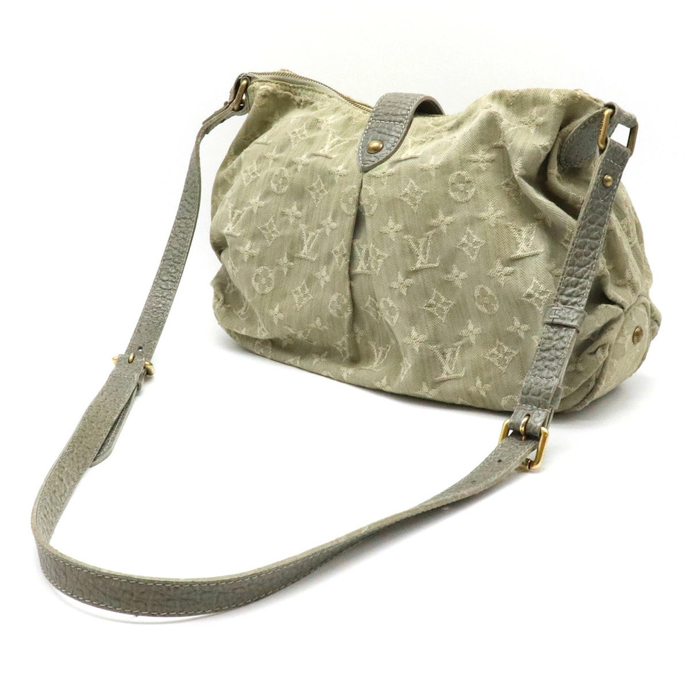 Louis Vuitton Shoulder Denim Bag Hobo Gray Monogram Gray